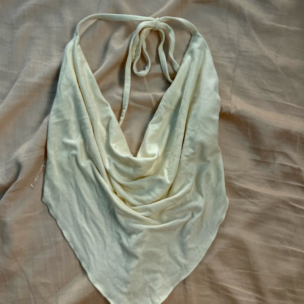 Cotton On Butter Yellow Draped Halter Top